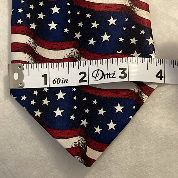 One America Men's‎ Necktie Tie Silk Satin American Flag All Over Made USA 56" - Picture 8 of 10